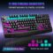 Wireless Gaming Keyboard, RGB & Single-Color Backlit, Full-Size Waterproof Computer Keyboard, Silent Keys, Wrist Rest, Sleep Mode, Rechargeable 2.4G Wireless Keyboard for Windows, Mac, PC, Laptop