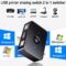 QIANRENON USB2.0 Printer Sharer Switcher 2 Port USB B Print Selector Switch Adapter, 2 Computer Share 1 Printer Manual Switcher, with LED Light, Including 2 * 1.5m Print Cable