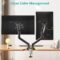 WALI Dual Monitor Mount, Adjustable Gas Spring Monitor Desk Stand for 2 Monitors, Heavy Duty Monitor Arm up to 34 Inch Screen, Hold up to MAX 19.8lbs, Max Mounting Holes 100x100mm (GSMP002N), Black
