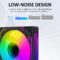PANO-MOUNTS 120mm ARGB Fan Infinity Mirror Reverse Airflow 5V 3Pin Addressable RGB PWM PC Computer Water Cooler CPU Case Fan 500-1500RPM Black 3-Pack