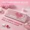 YUNZII B75 PRO Wireless Mechanical Keyboard,75% Layout with Knob,Hot Swap Gasket Custom Structure,Creamy Pre-lubed Switches,RGB Backlit,Bluetooth/Type-C/2.4G for Win/Mac(Milk Switch,Pink)