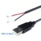 5Pcs 3.2Ft 22AWG USB 2.0 Male 2Pin Pigtail Cable, 3A 5V USB Type A 2 Core Bare Wire Open End Extension Cable for DIY Repair Cable