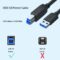 Pocxwa USB 3.0 Printer Cable, USB-A Male to USB-B Male Cord Compatible with Docking Station, External Hard Drivers, Scanner, Monitor, USB Hub and More (Black, 3.3Ft)