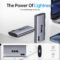 SSK 1TB SSD External Hard Drive, Portable SSD Up to 550MB/s Fast Solid State Drives, External Drive USB 3.2 Gen2 SSD for iPhone 15/Pro, Windows, Mac, Android with LED Light, Trim, Smart Supported