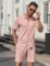 COOFANDY Men’s 2 Piece Outfits Sets Casual Short Sleeve Button Down Knit Shirt and Shorts Sets Summer Beach Outfits