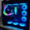 SAMA PS360 Black Liquid Cooler 360mm AIO Radiator ARGB Effects Tube with 3x120mm Addressable RGB PWM Fans Infinity Mirror Fans