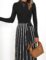 ZESICA Womens Spring Turtleneck Long Sleeve Sweater Dress Tie Waist Casual Loose Ribbed Knit A Line Midi Dresses