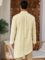 Runcati Mens Kaftan Robe Thobe Cotton Long Sleeve Henley Shirt Casual Muslim Gown Kurta Tops