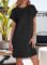 EVALESS Womens Summer Dresses Fashion 2025 Short Sleeve Spring Mini Dress Crewneck Solid Casual Beach Vacation Dresses