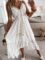 CUPSHE Women’s Summer Dresses Sleeveless Lace Casual Tassel Beach Spaghetti Straps Flowy Maxi Sun Dress