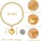 Chunky Heart Necklace, Gold Chunky Necklaces for Women with Toggle Clasp, Puffy Heart Pendant as Mother’s Day Gift, 14k Gold Statement Choker Collar Thick Chain Jewelry Birthday Gift