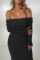 PRETTYGARDEN Women’s Fall Off Shoulder Maxi Bodycon Dress Long Sleeve Ruched Fitted Club Dresses with Slit
