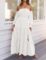 ZESICA Women’s 2025 Boho Sexy Off Shoulder Long Sleeve Smocked High Waist Side Split Flowy A Line Tiered Long Maxi Dress