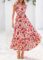 PRETTYGARDEN Women’s 2025 Summer Floral Midi Dress Cap Sleeve V Neck Ruffle Long Flowy Boho Casual Beach Vacation Dresses