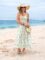 Zeagoo Womens Summer Long Dress Adjustable Spaghetti Strap Floral Casual Dress with Pockets Flowy Tiered Beach Sundress