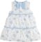 Mud Pie Baby Girls Children’s Blue Floral Tiered Dress