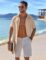 COOFANDY Men’s Casual Button Down Shirts Short Sleeve Textured Summer Beach Shirt