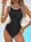 Saodimallsu Womens One Piece Swimsuits High Neck Sexy Cut Out Color Block Low Back Tummy Control Bathing Suit