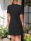 MEROKEETY Women’s Knit Bodycon Sweater Dress Button Short Sleeve Crew Neck Elegant Formal Mini Dress