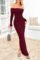 PRETTYGARDEN Women’s Winter Sweater Dress Long Sleeve Off Shoulder Slit Maxi Bodycon Cocktail Party Dresses