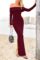 PRETTYGARDEN Women’s Winter Sweater Dress Long Sleeve Off Shoulder Slit Maxi Bodycon Cocktail Party Dresses