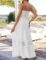 ZESICA Women’s 2025 Summer Bohemian Strapless Off Shoulder Lace Trim Backless Flowy A Line Beach Long Maxi Dress