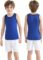 Poroka 5 Pack Boys’ Tank Undershirt Sleeveless Tank Tops Assorted Colors Round Neck Cotton Tank Tops