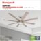 Honeywell Ceiling Fans Xerxes Modern 62 Inch Ceiling Fan with Light, Remote Control Fan, LED Indoor Fan with 8 Blades, French Oak and Gray Oak Blade Finish Options, Brushed Nickel (50608-01)