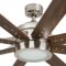 Honeywell Ceiling Fans Xerxes Modern 62 Inch Ceiling Fan with Light, Remote Control Fan, LED Indoor Fan with 8 Blades, French Oak and Gray Oak Blade Finish Options, Brushed Nickel (50608-01)