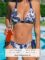 CUPSHE Women’s Bikini Set Two Piece Swimsuits V Neck Halter Strap Back Hook Bathing Suit Mid Rise Side Tie Swimwear
