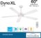 Minka Aire F1001-WH Dyno XL 60″ Ceiling Fan with LED Light & Remote, White