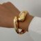 Gold Bangle Bracelets for Women Teens Trendy Chunky Adjustable Twist Cuff Bracelet Jewelry Gifts