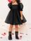 WDIRARA Toddler Girl’s Mesh Tulle Dress Square Neck Puff Short Sleeve Ruffle Hem Birthday Party Cute A Line Midi Dress