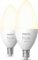 Philips Hue Smart 40W B39 Candle-Shaped LED Bulb – Soft Warm White Light – 2 Pack – 450LM – E12 – Indoor – Control with Hue App – Works with Alexa, Google Assistant and Apple Homekit