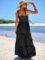 ANRABESS Women’s Summer Casual Long Maxi Beach Vacation Dresses Sleeveless Square Neck Flowy Tiered Sun Dress with Pockets