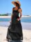 ANRABESS Women’s Summer Casual Long Maxi Beach Vacation Dresses Sleeveless Square Neck Flowy Tiered Sun Dress with Pockets