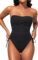 Tummy Control One Piece Swimsuit – Strapless Bandeau Bathing Suits for Women 2025 Cheeky High Cut Swimwear