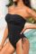 Tummy Control One Piece Swimsuit – Strapless Bandeau Bathing Suits for Women 2025 Cheeky High Cut Swimwear