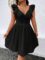 Floerns Women’s Plus Size Wrap Front Sweetheart Neck Ruffle Cap Sleeve A Line Dress