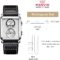 marvin Watches for Men Swiss Mens Watch in Stainless Steel with Leather Strap and Rectangular Sapphire Glass Dial, Quartz Movement, 50M Waterproof