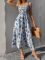 MakeMeChic Women’s Summer Floral Dresses 2025 Beach Vacation Casual Blue and White Long Maxi Sundresses