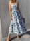 MakeMeChic Women’s Summer Floral Dresses 2025 Beach Vacation Casual Blue and White Long Maxi Sundresses