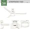 Hunter Fan Company, 59222, 54 inch Wi-Fi Symphony Fresh White Ceiling Fan with LED Light Kit and Handheld Remote, Smart Fan, Matte Nickel finish