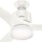 Hunter Fan Company, 59222, 54 inch Wi-Fi Symphony Fresh White Ceiling Fan with LED Light Kit and Handheld Remote, Smart Fan, Matte Nickel finish