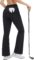 baleaf Women’s Golf Pants Lightweight Stretch Flare Travel Pants with Pockets Dressy Work Bussiness Slacks UPF 50+ Black M