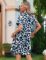 HOTOUCH Womens Summer Shirt Dress Short Sleeve Floral Shift Dresses Casual Loose Flowy Beach Sundress with Pockets