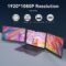 14’’ Triple Laptop Screen Extender, 1080P FHD Portable Dual Monitor for Laptop USB C HDMI, Plug-Play Monitor Extender for Triple Display for Mac/Windows, Fit 13”-17.3” Laptops