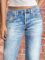 Flamingals Straight Leg Jeans for Women Cropped Mid Rise Stretchy Baggy Jean Wash Raw Hem Trendy Ankle Pants