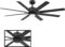 Renegade Smart Indoor and Outdoor 8-Blade Ceiling Fan 66in Matte Black with 3500K LED Light Kit and Remote Control worksworks with Alexa and iOS or Android App