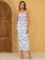 Milumia Women’s Summer Disty Floral Bodycon Maxi Dress Strapless Tube Top Long Dresses Wedding Guest Party